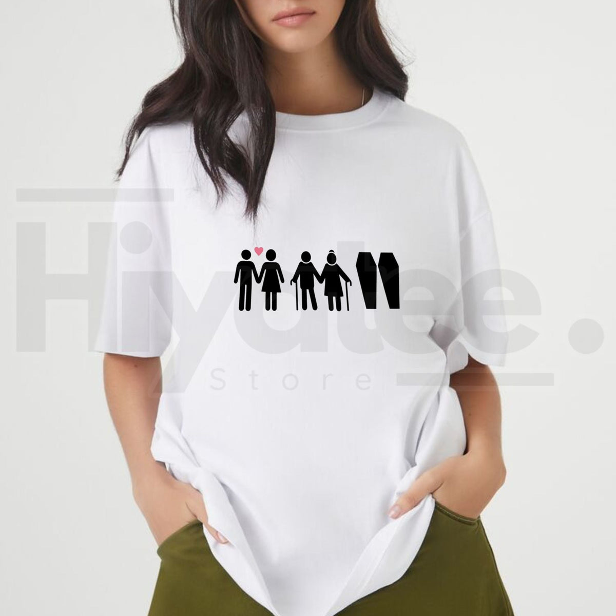 Till Death Do Us Part Life Journey Couple T-Shirt – Romantic Skeleton Graphic Tee
