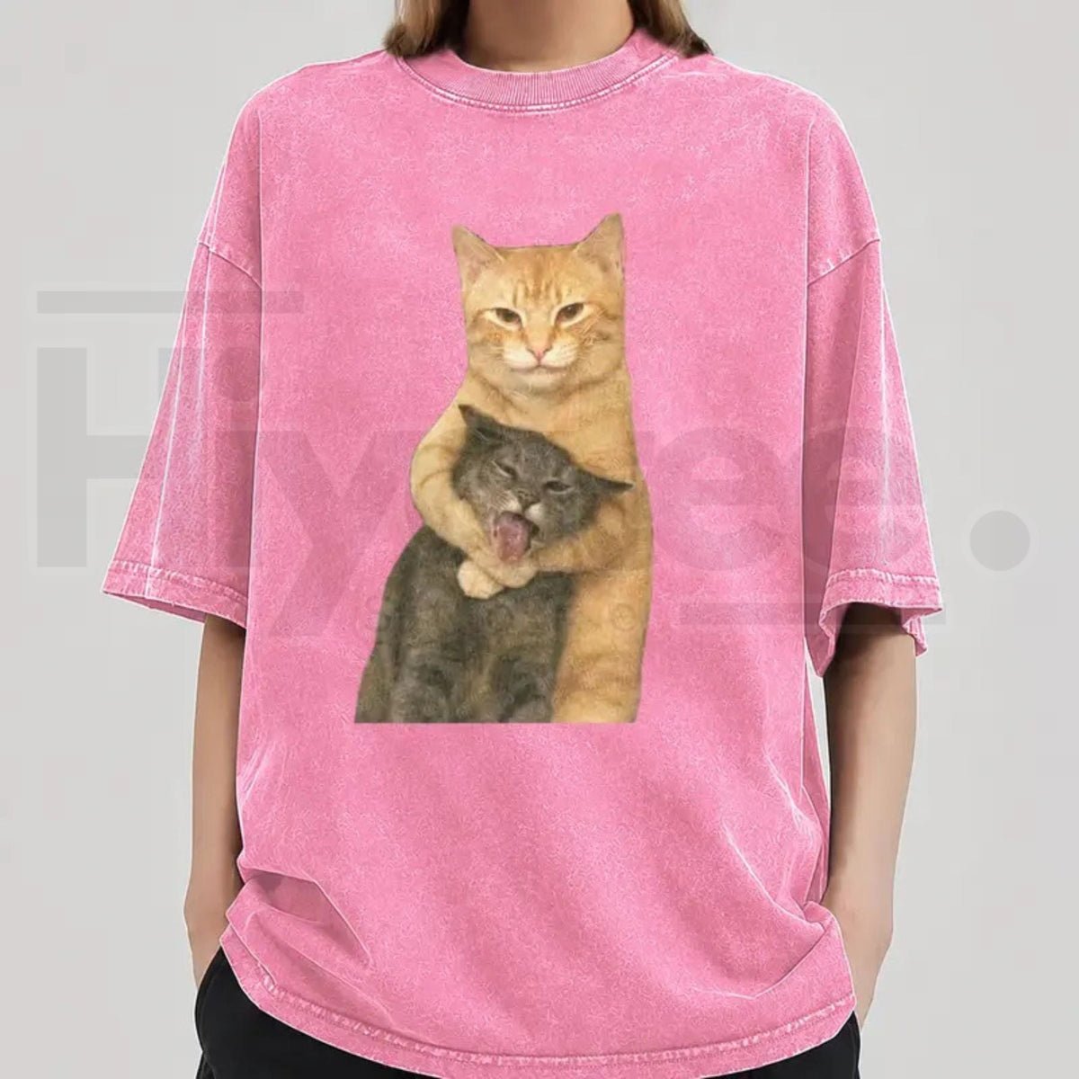 Washable Cat Quarrel Moment T-Shirt – High-Quality Vintage Graphic Tee