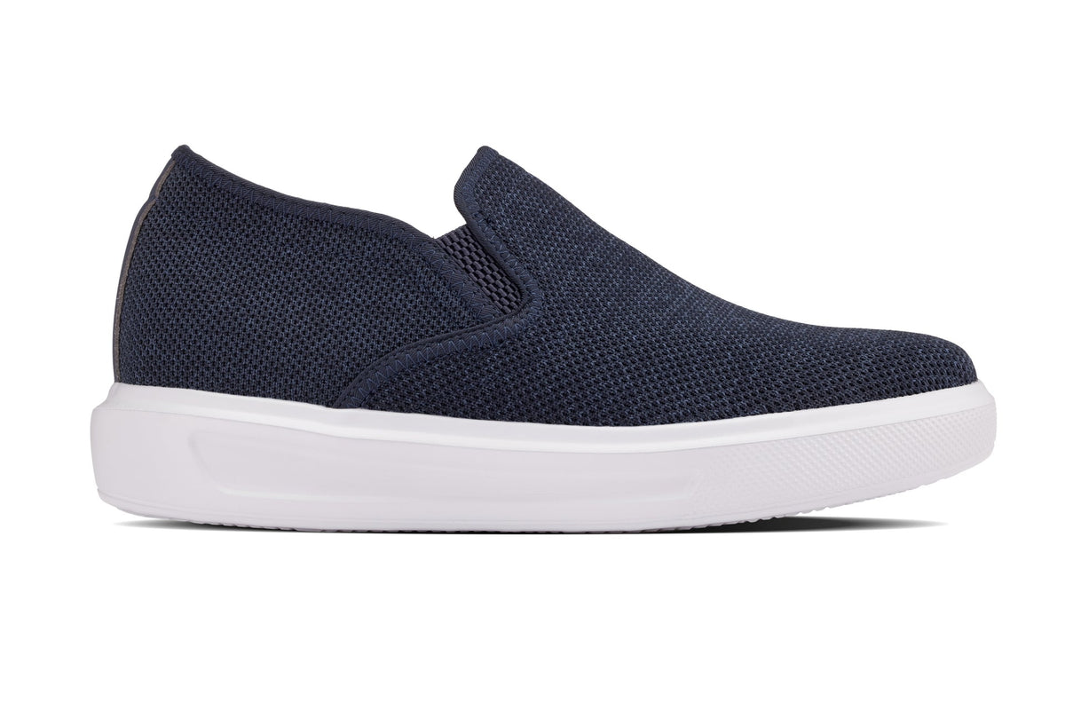 CALTO - X2781 - 2.8 Inches Taller (Navy/Grey Sole) - Lightweight Sneaker Loafers