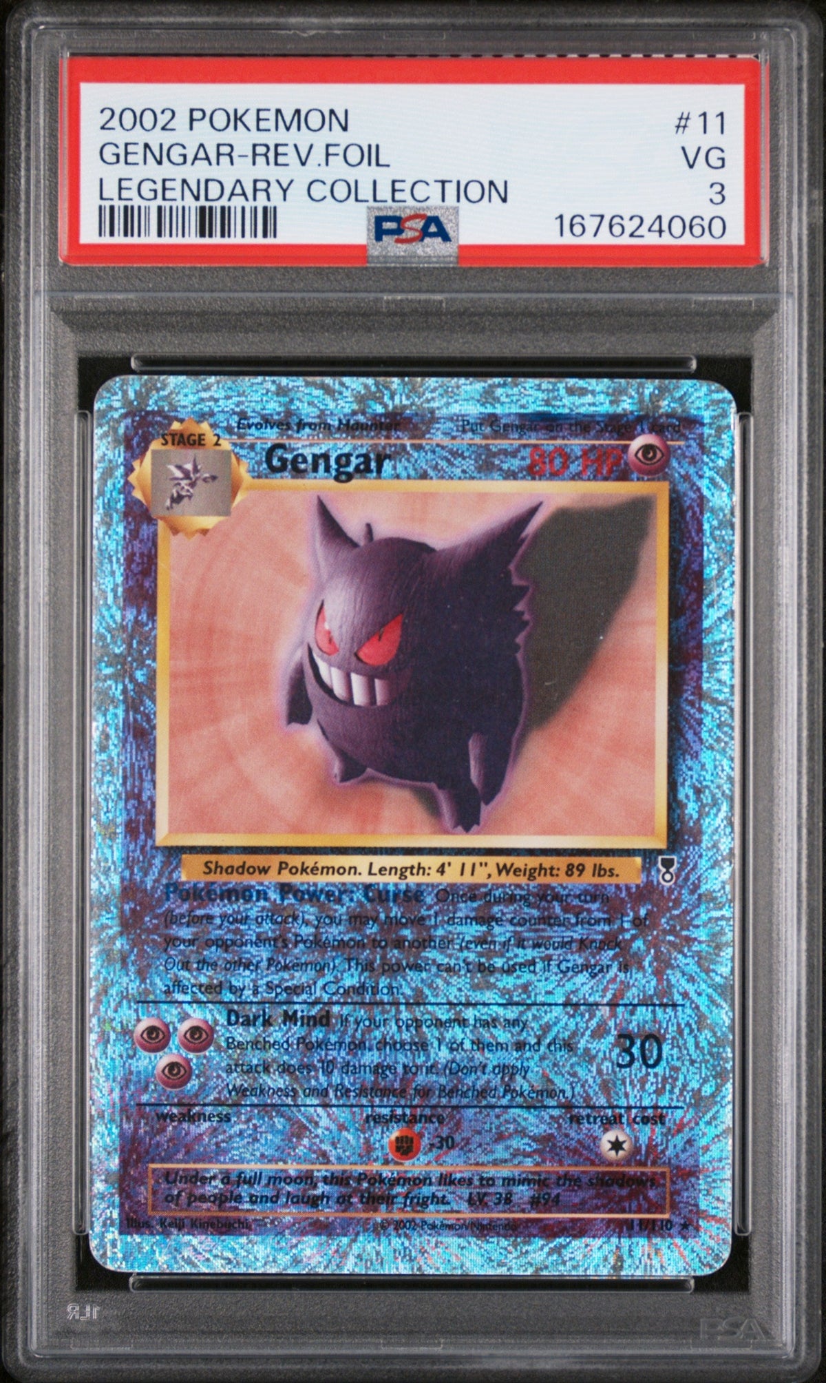PSA 3 Gengar-Rev.foil Legendary Collection #11 · Legendary Collection · 2002